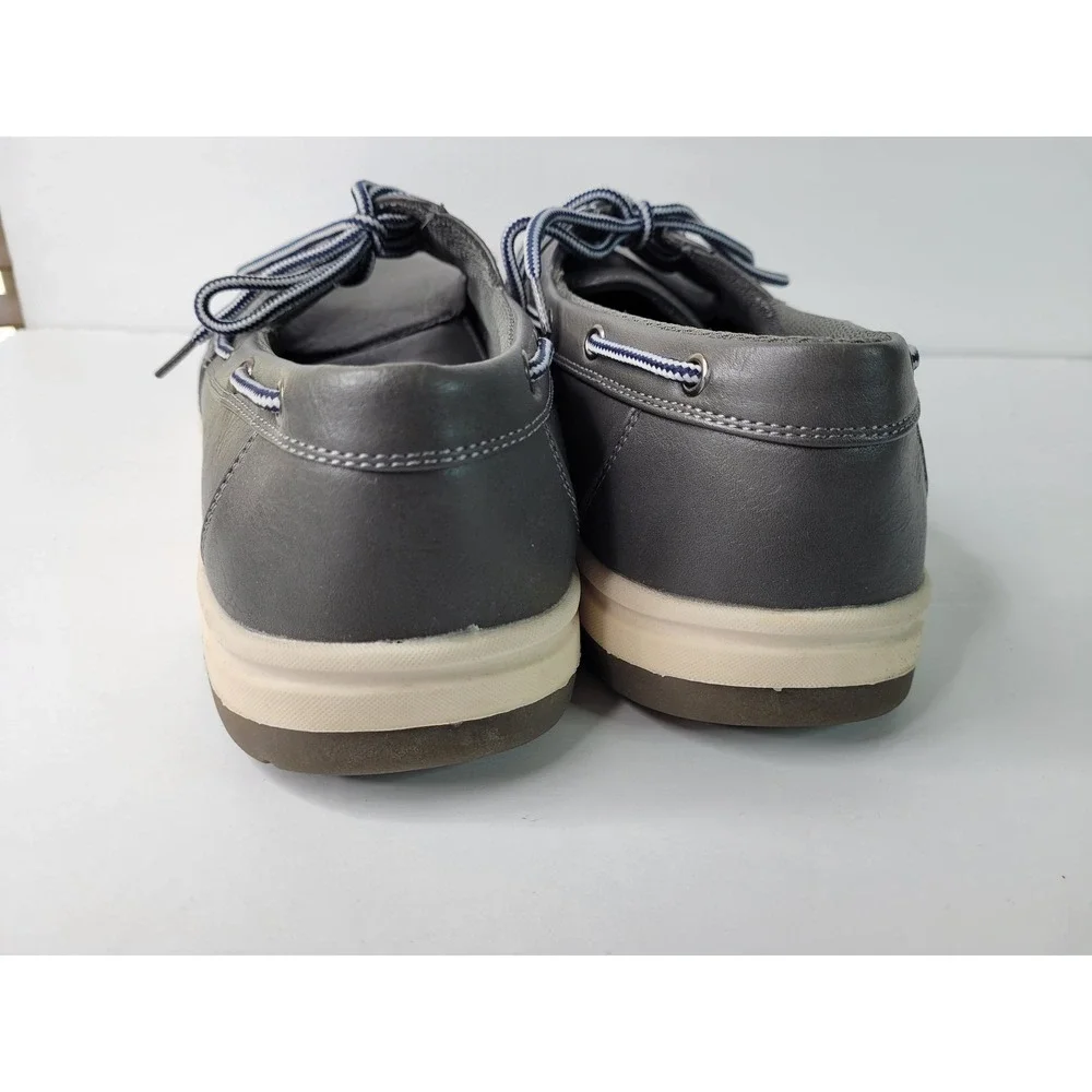 Deer Stags Mitch Grey Boat Shoes Men 10M Island Stags Memory Foam Loafers 23124‎